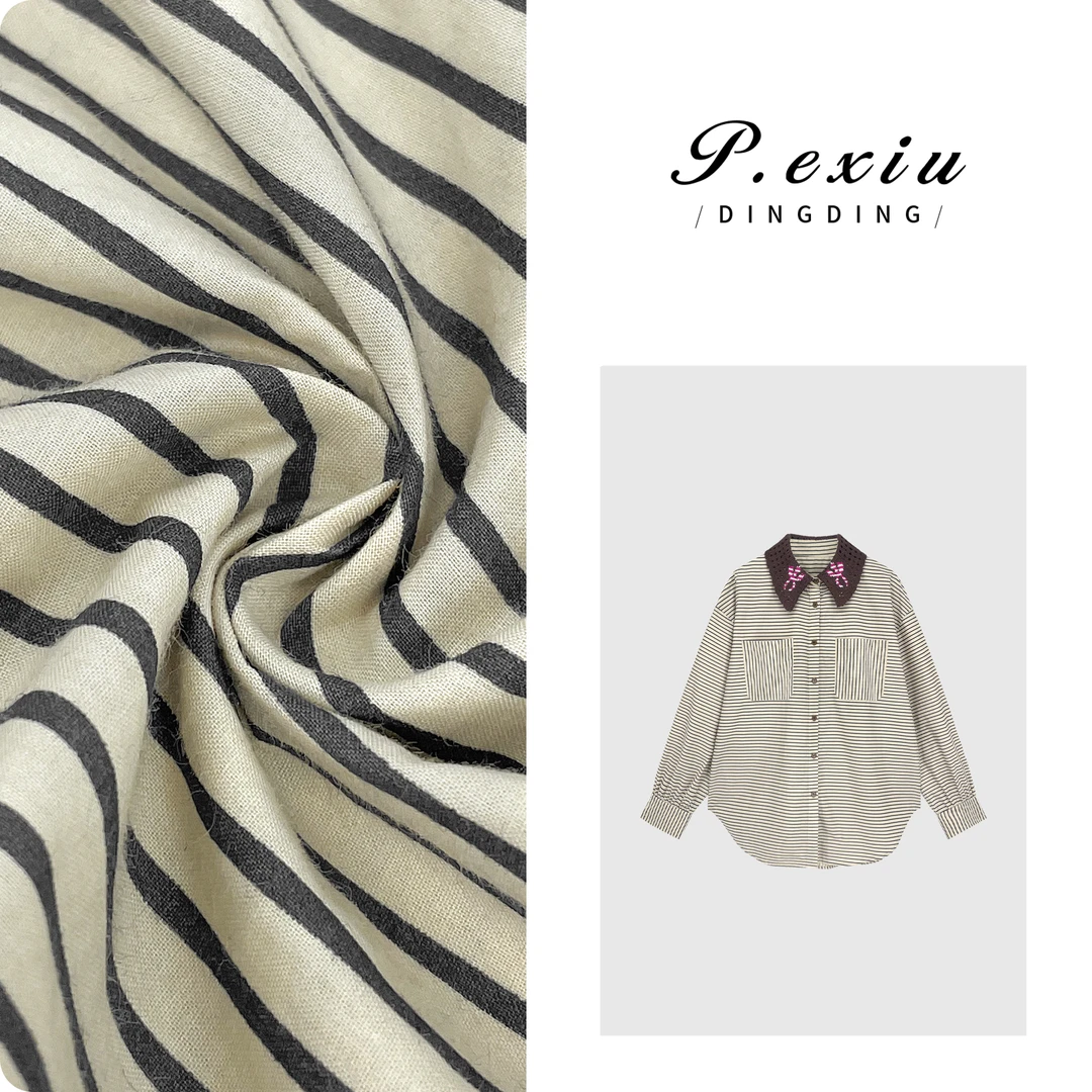 PanYiXiu/潘依绣100%棉设计感拼接针织POLO领衬衫 W-61738