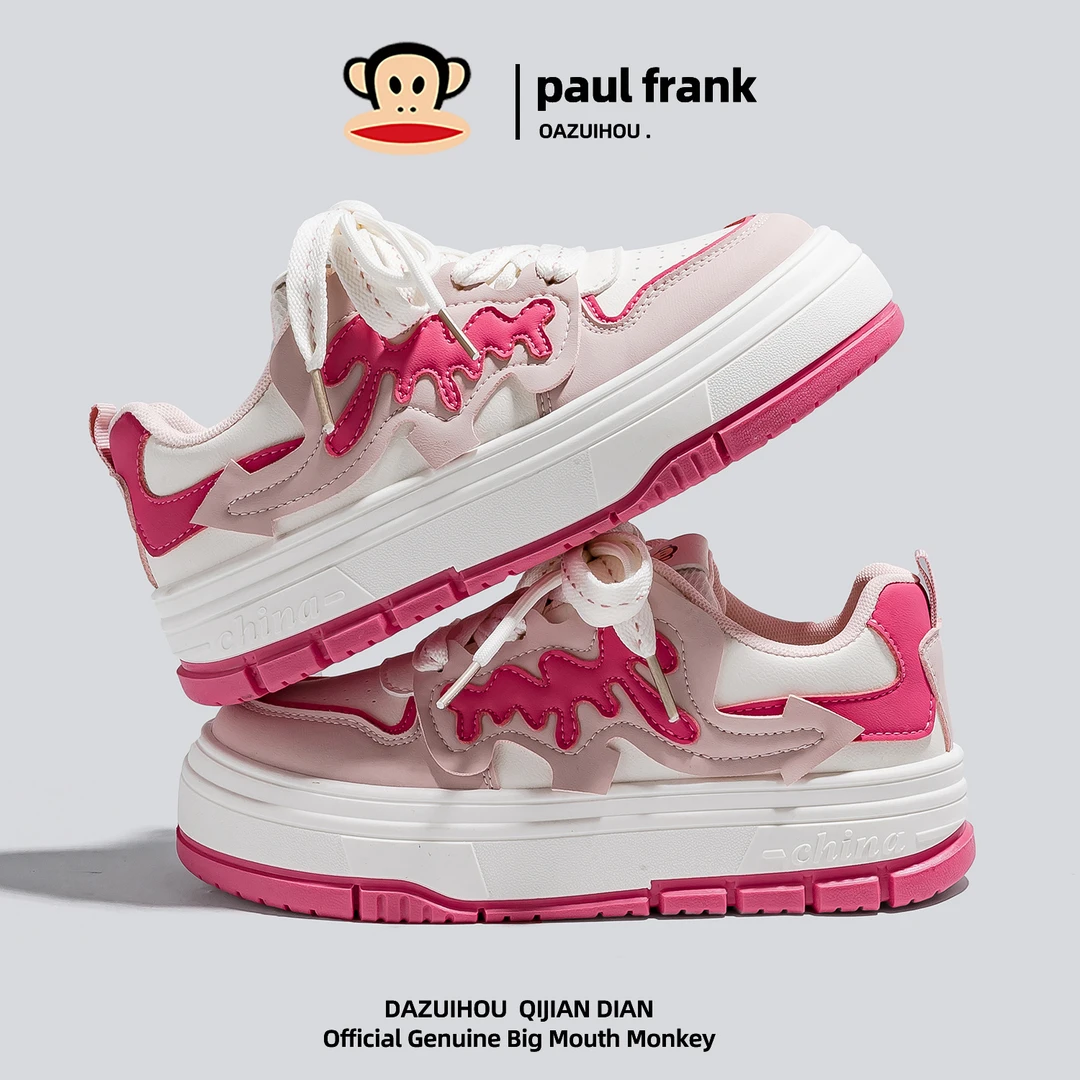 大嘴猴运动休闲鞋女低帮韩版潮流春秋款百搭软底软面学生厚底板鞋