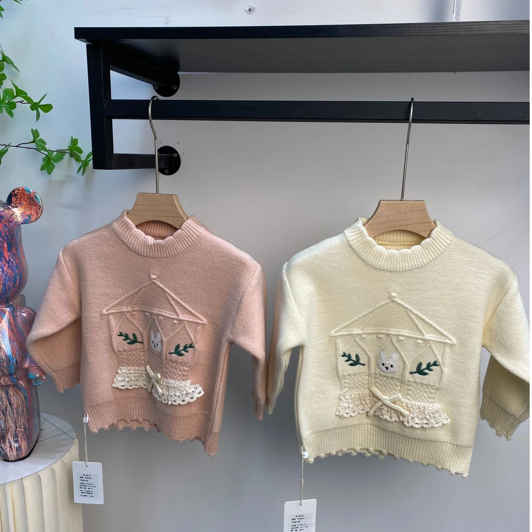 儿童套头圆领卡通女童韩版秋冬套头毛衫