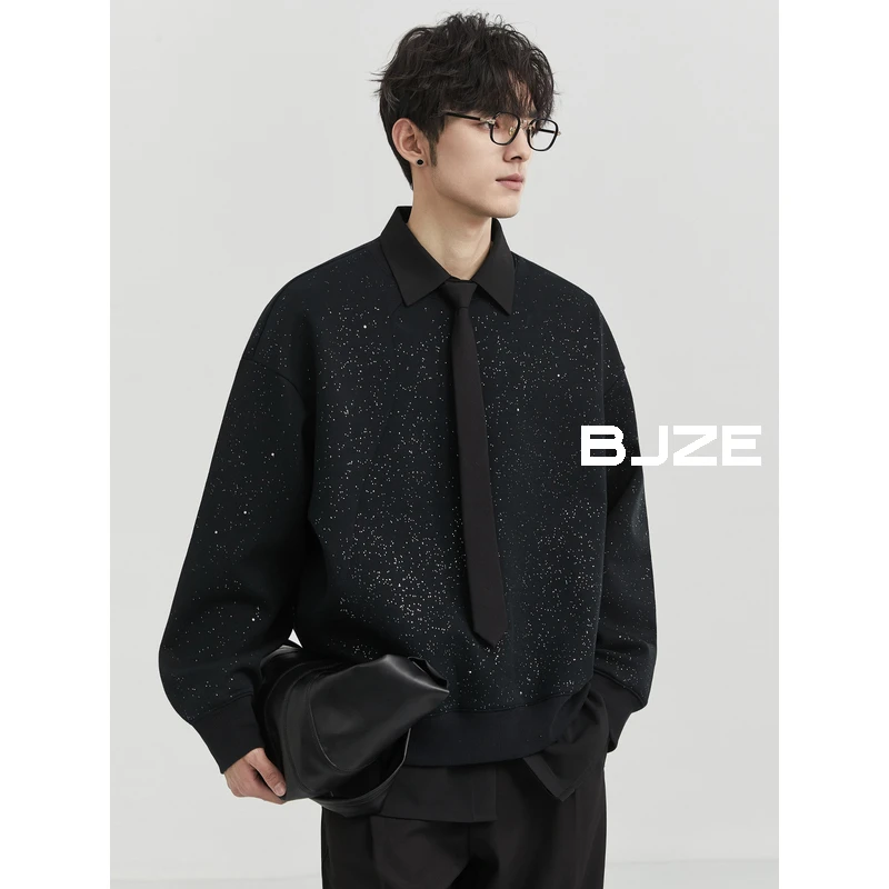 BJZE春季新款时尚百搭上衣男长袖休闲潮流宽松复古卫衣N431511