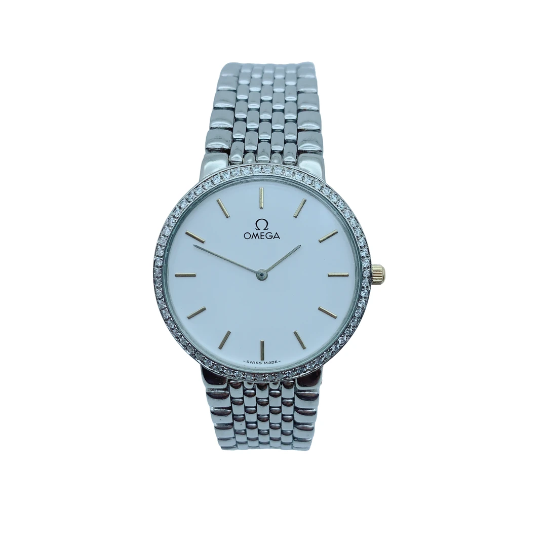 95新 Omega/欧米茄 70434/碟飞系列/女士石英腕表/32盘/后镶钻