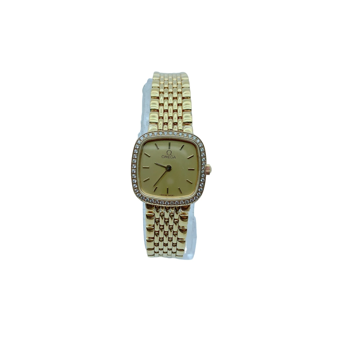 95新 Omega/欧米茄 70388/蝶飞系列/女士石英腕表/21方盘/后钻