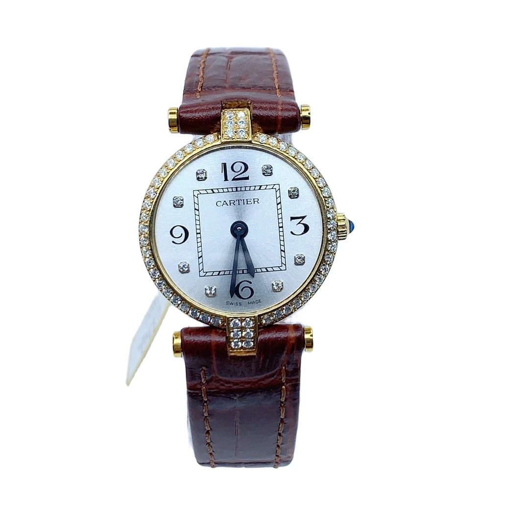 95新 Cartier/卡地亚 95新24盘石英/后盘后钻/带扣后配/03303