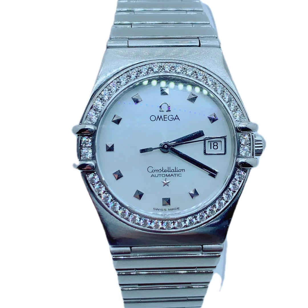 95新 Omega/欧米茄 50049/星座系列/女士石英表/27盘/后镶钻