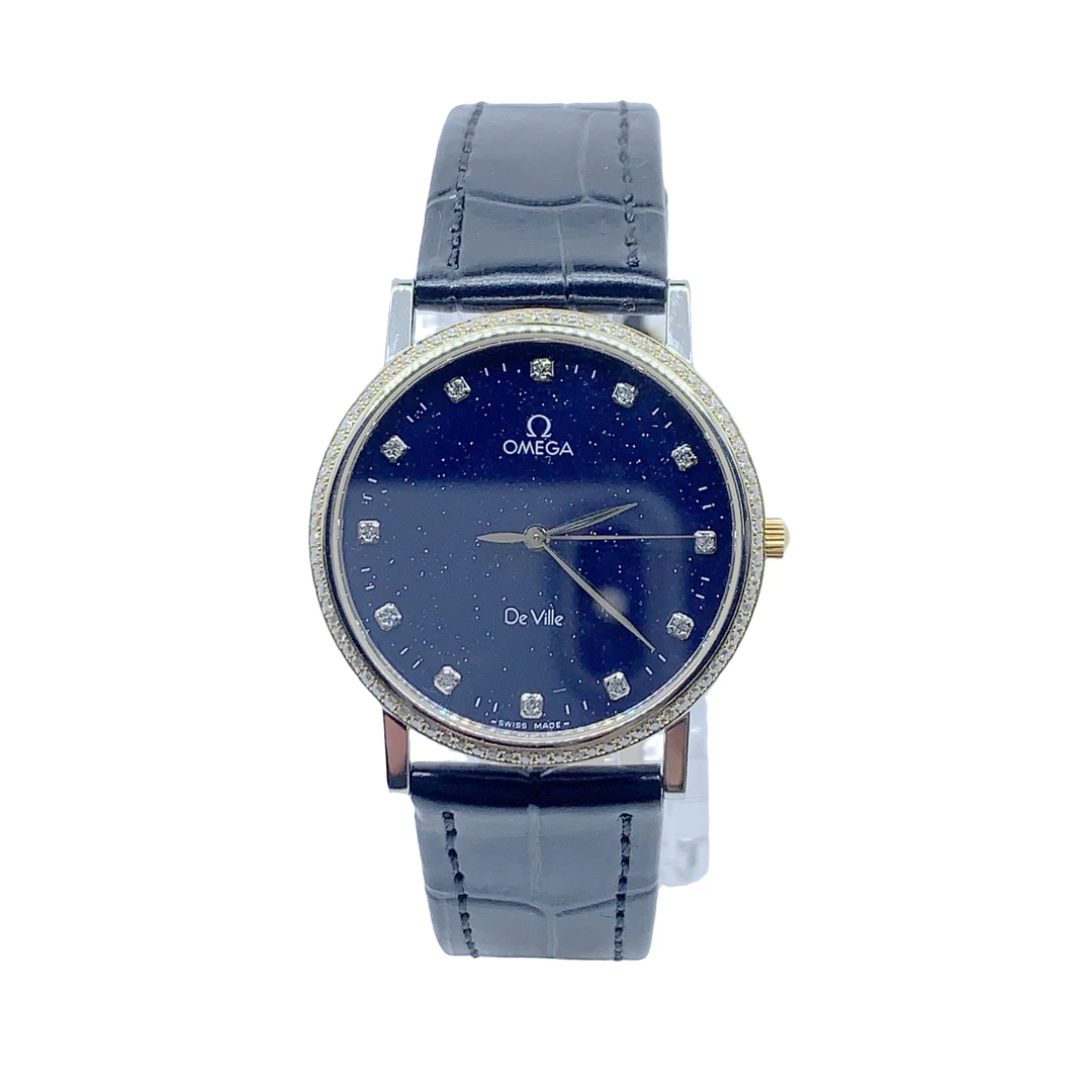 95新 Omega/欧米茄 10068蝶飞女士石英表/32盘/表带扣后配/后钻盘