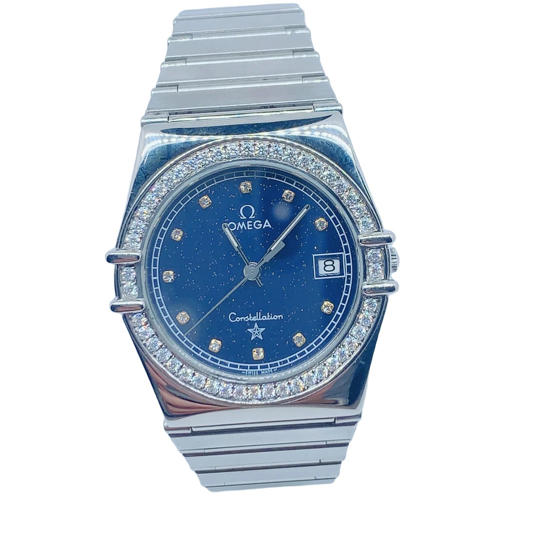 95新 Omega/欧米茄 07671/A星座/女士石英腕表/32表径/后钻盘