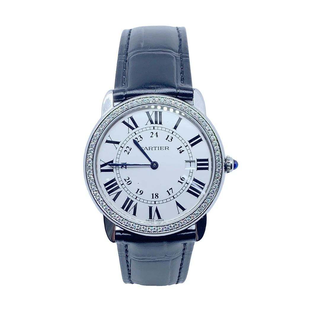 95新 Cartier/卡地亚 94002/女士石英腕表/36盘/表带扣后配/后钻.