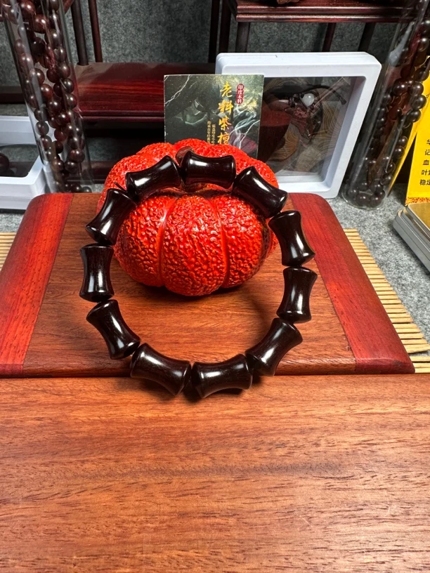 非金属木质手链 印度小叶紫檀泥料好油密竹节2.0✖️1.0