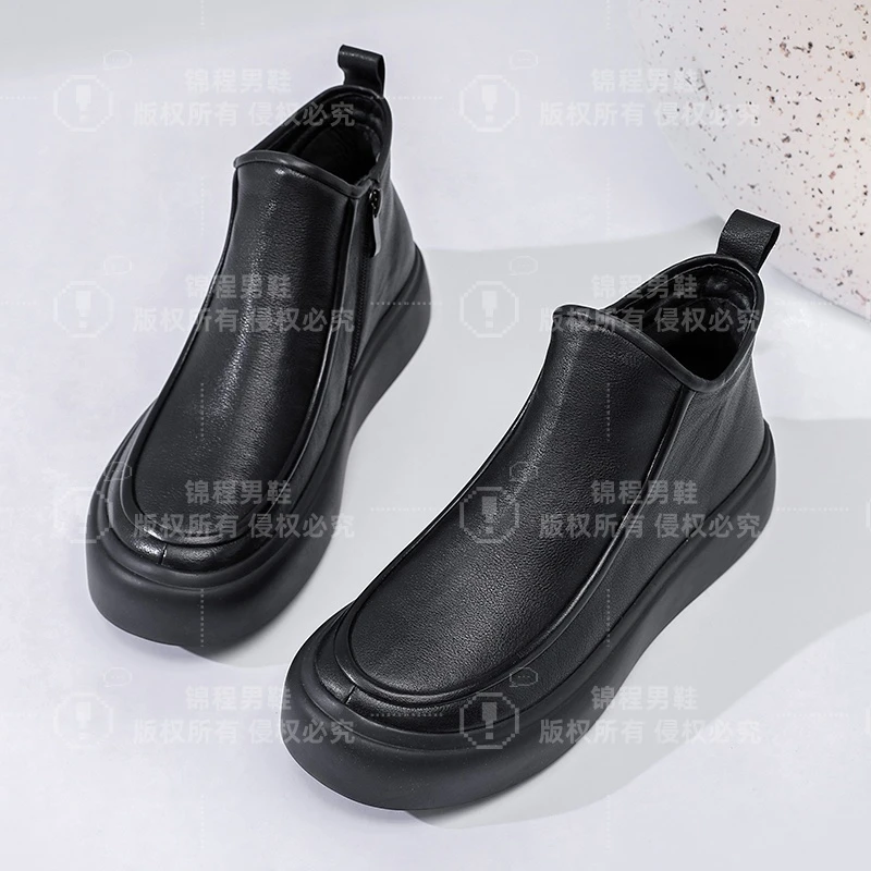 2025春季新款男士真皮切尔西皮靴软底舒适百搭时尚男鞋1066