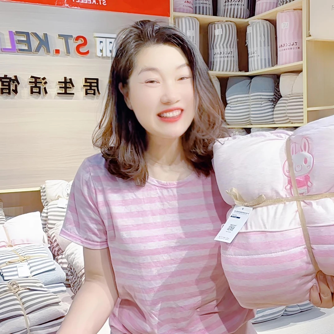 【圣凯丽】天竺棉家居服全棉柔软裸睡时尚透气针织吸汗透气套装长裤