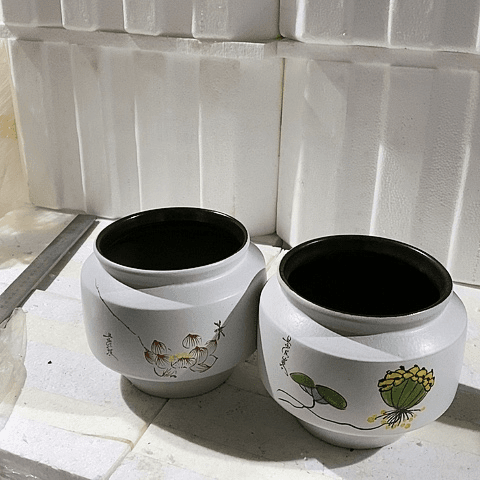 陶瓷花盆口14厘米高度14厘米