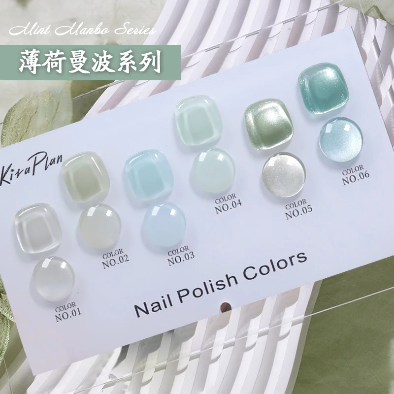 2024新款美甲6色薄荷曼波爆款系列甲油胶显白流行冰透纯欲