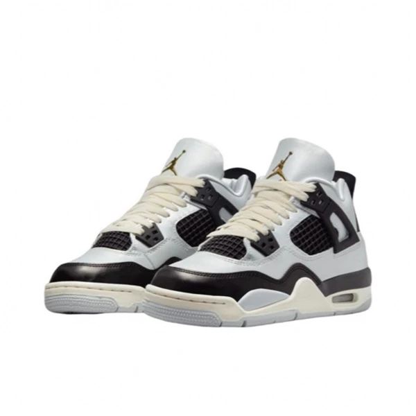 NIKE/耐克官方正品 AJ4（GS)黑镭射低帮复古休闲运动鞋FZ8585-070