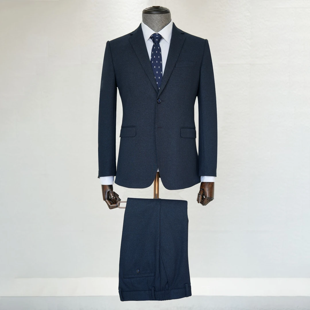 SINOER/希努尔休闲商务藏蓝暗纹西服/男士职业西装修身套装B8150