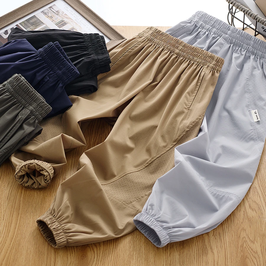 2024夏季新款男童裤子中大童冰感网眼速干裤儿童防蚊裤运动裤长裤