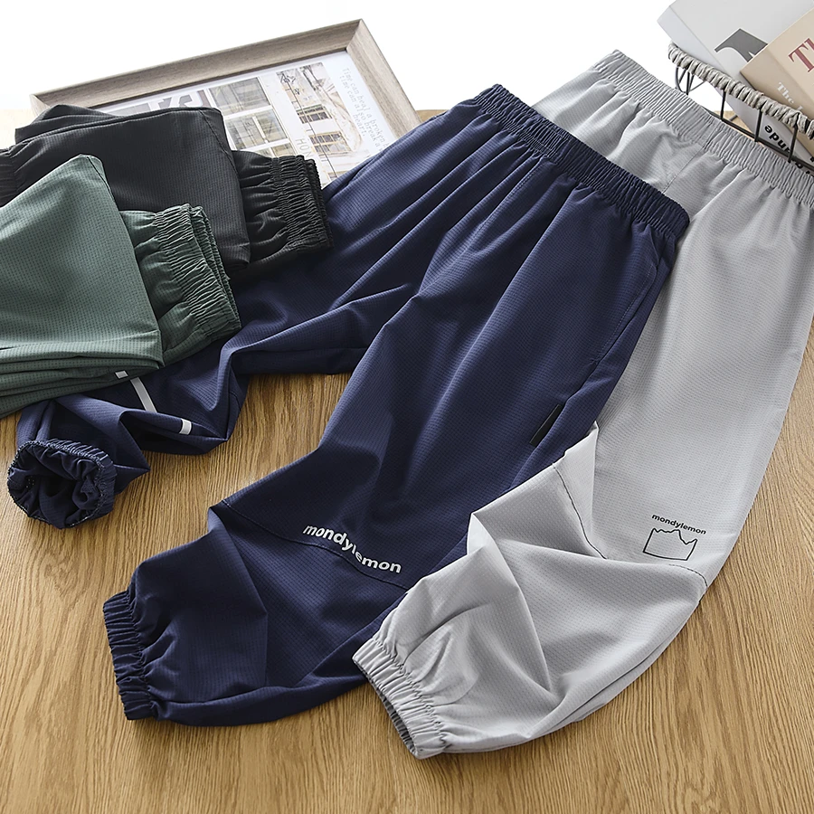 男童裤子2025新款夏季薄款儿童速干裤中大童防蚊裤运动凉感休闲裤