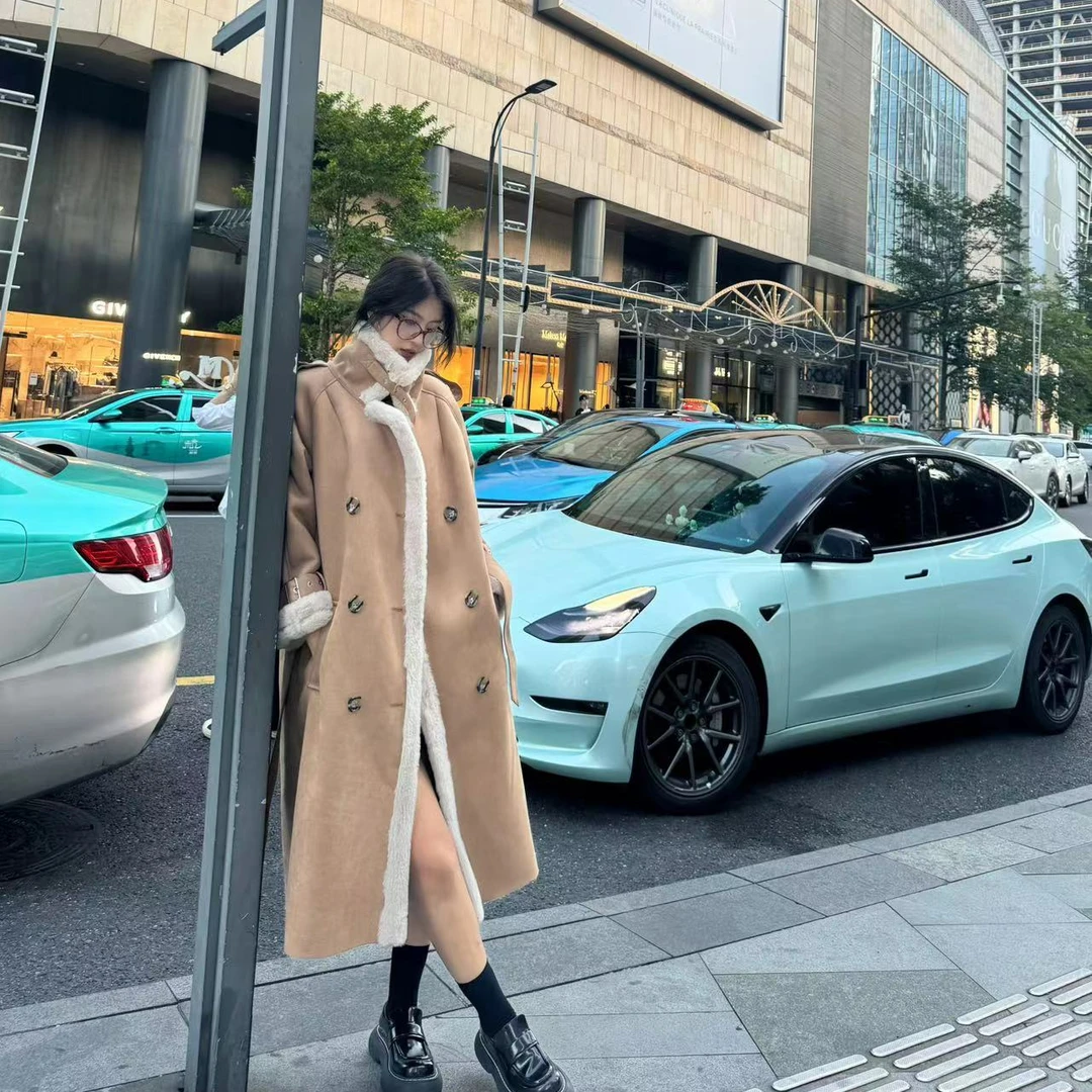 秋冬洋气加厚韩版新款网红时尚百搭气质女装长款外套宽松