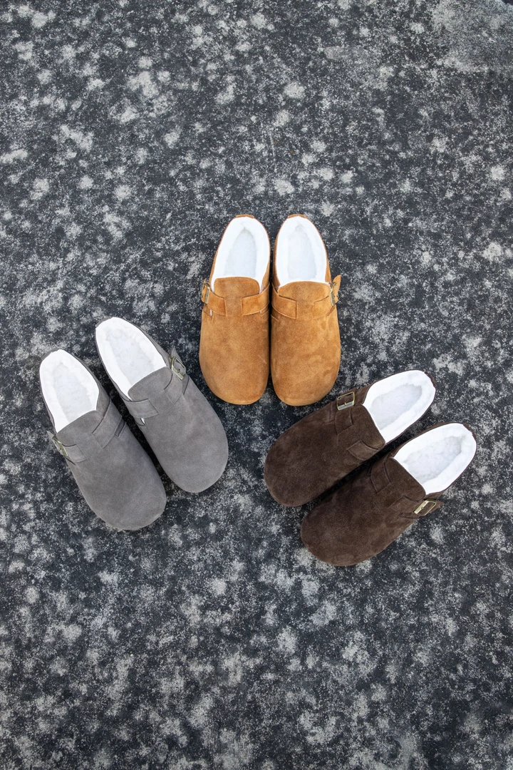 秋冬新款博肯牛皮羊毛保暖时尚百搭包头复古冬季真皮24DLFA15-23