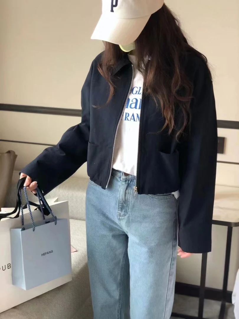 短款拉链春秋女外套时尚百搭洋气减龄