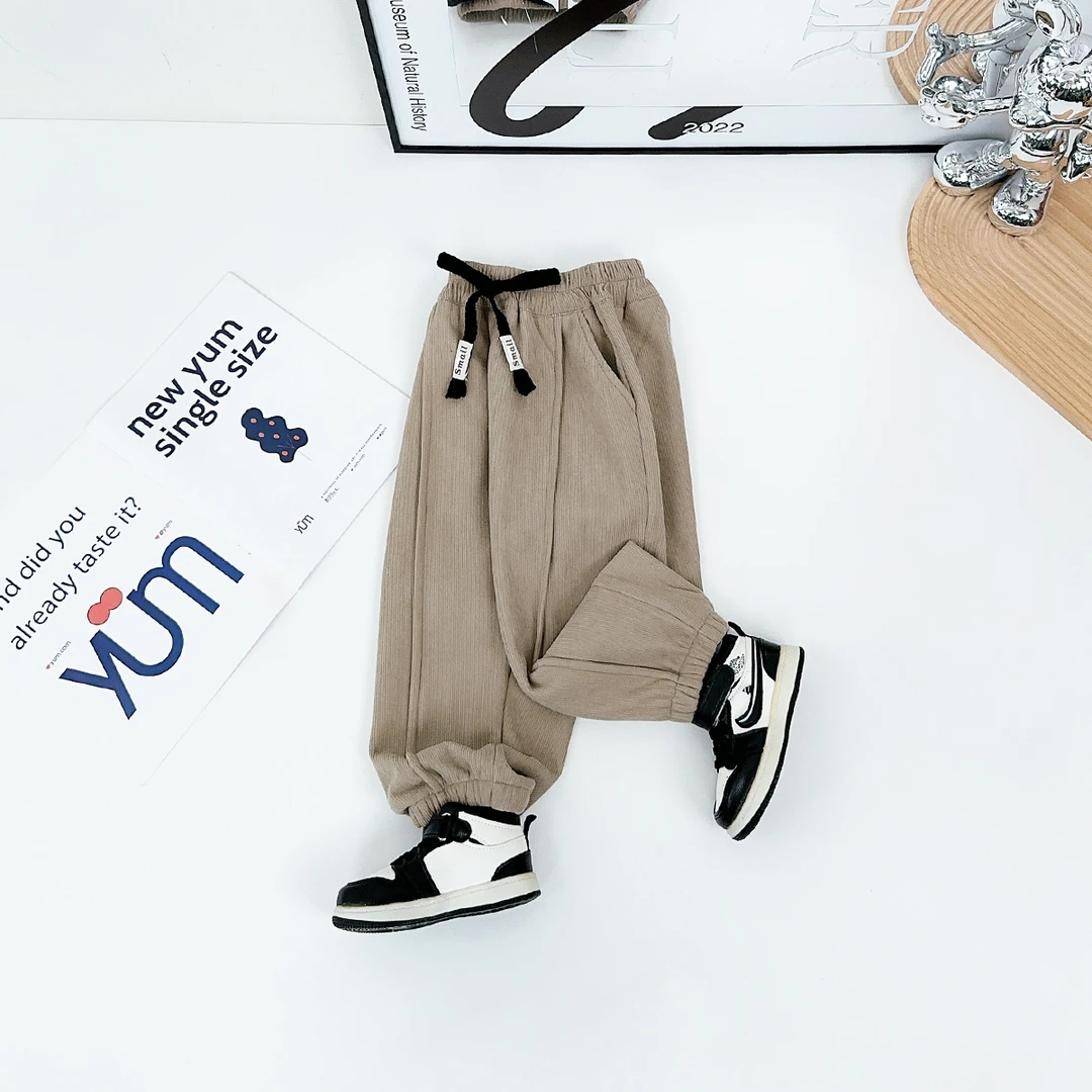 男童加绒裤子儿童休闲裤2024新款秋冬装 D-WG27723 悠悠童话童装