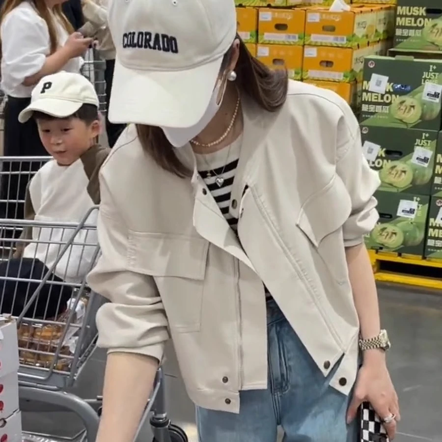 皮衣外套女春秋2024欧货新款pu皮机车服宽松显瘦时尚休闲短款夹克