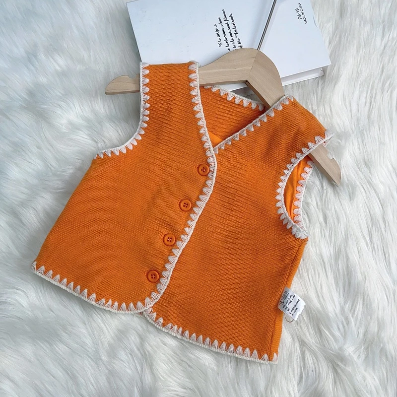 【童装】183882女童宝宝针织马甲外套背心坎肩秋儿童婴儿马夹纯棉