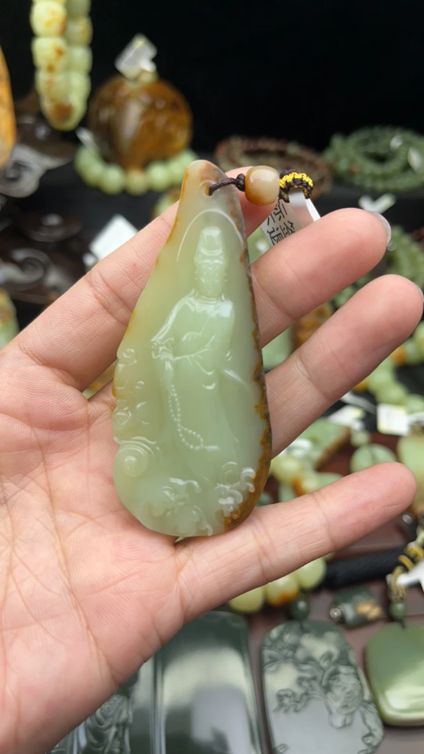精品河磨玉手机链