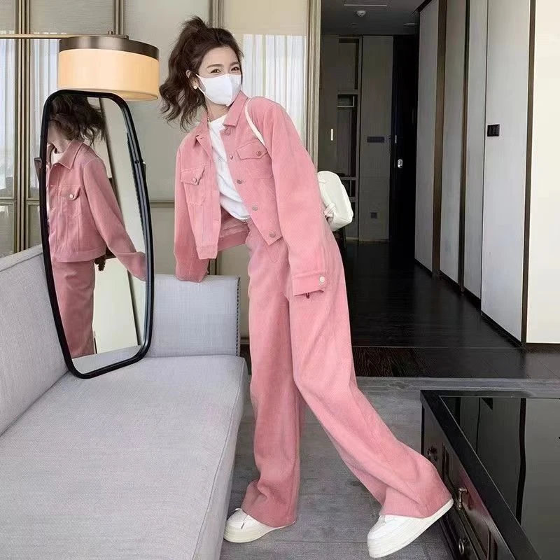 200斤微胖mm春秋大码女装休闲套装宽松显瘦洋气韩版运动服两件套