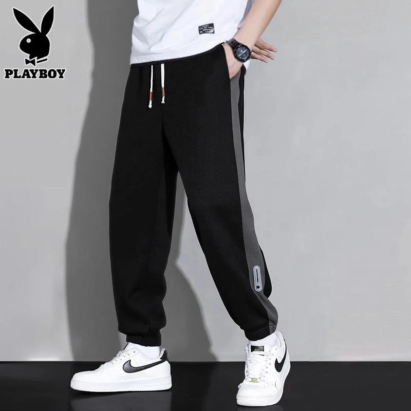 PLAYBOY秋季男士休闲裤宽松运动卫裤春秋款潮流抽绳束脚长裤子男