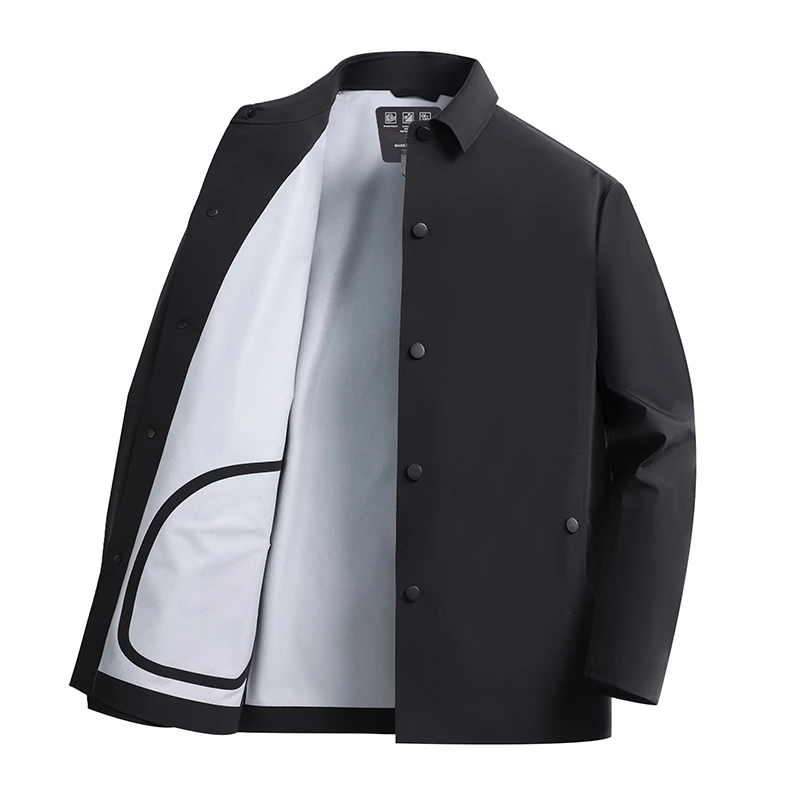 俊者春秋高端男士短款风衣男装商务休闲纯色无痕翻领行政夹克外套