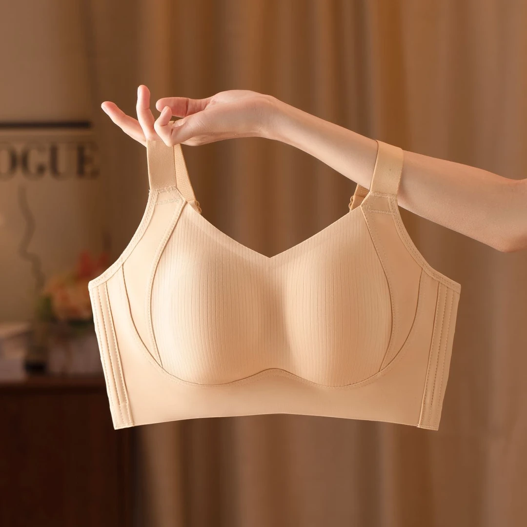 无痕内衣大胸显小全罩杯女士防下垂收副乳无钢圈大码文胸薄款提拉