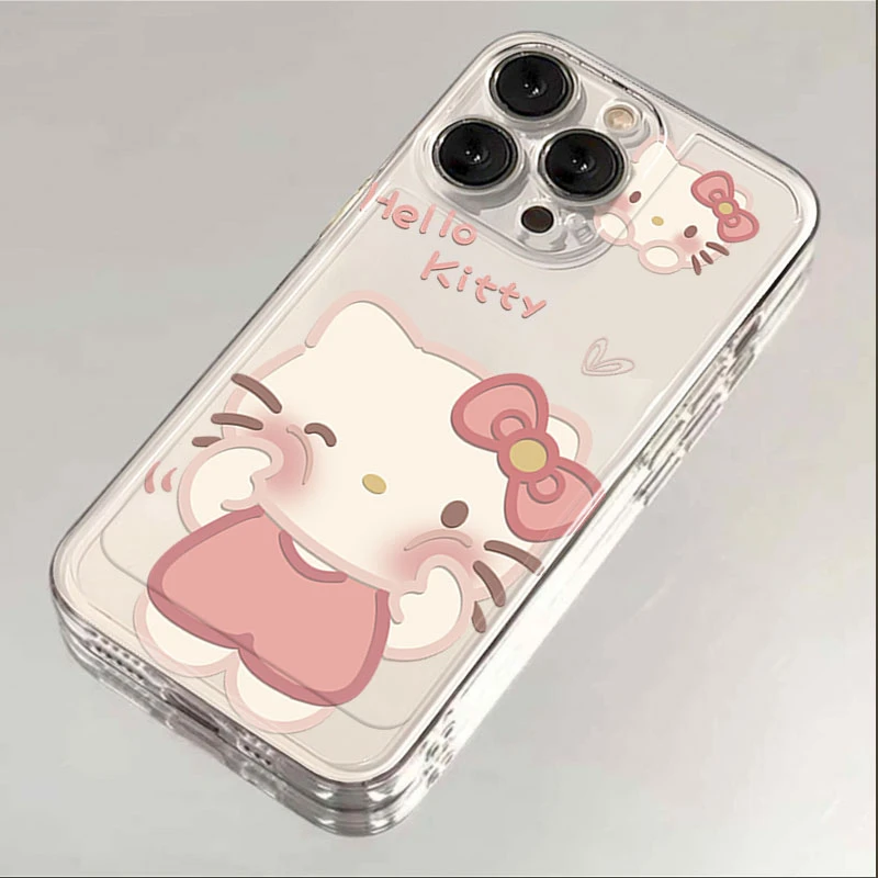 hello凯蒂苹果13手机壳iphone14promax高级15pro透明精孔11全包XS