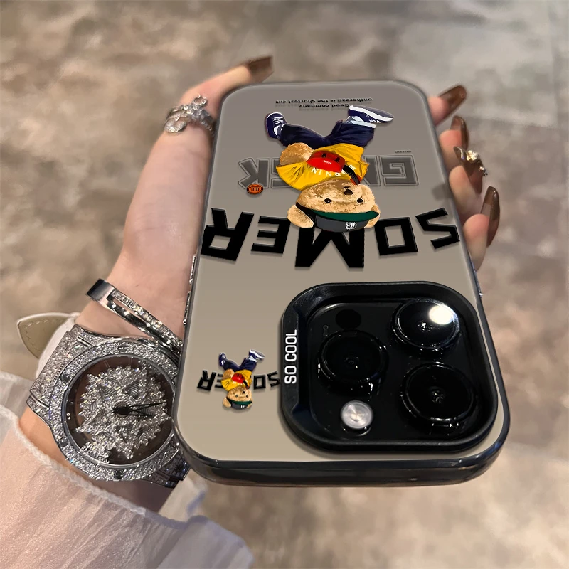 插兜熊苹果15手机壳iPhone14/13潮牌新款12高级7/8简约xs保护套xr