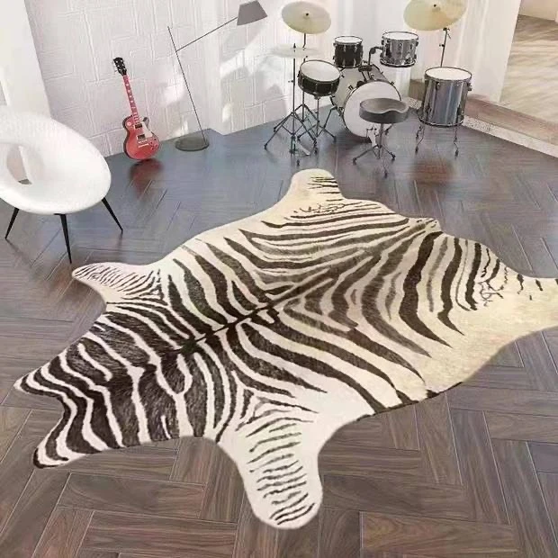 复古仿牛皮高端定制环保地毯现代美式客厅茶几垫衣帽间ins 卧室毯