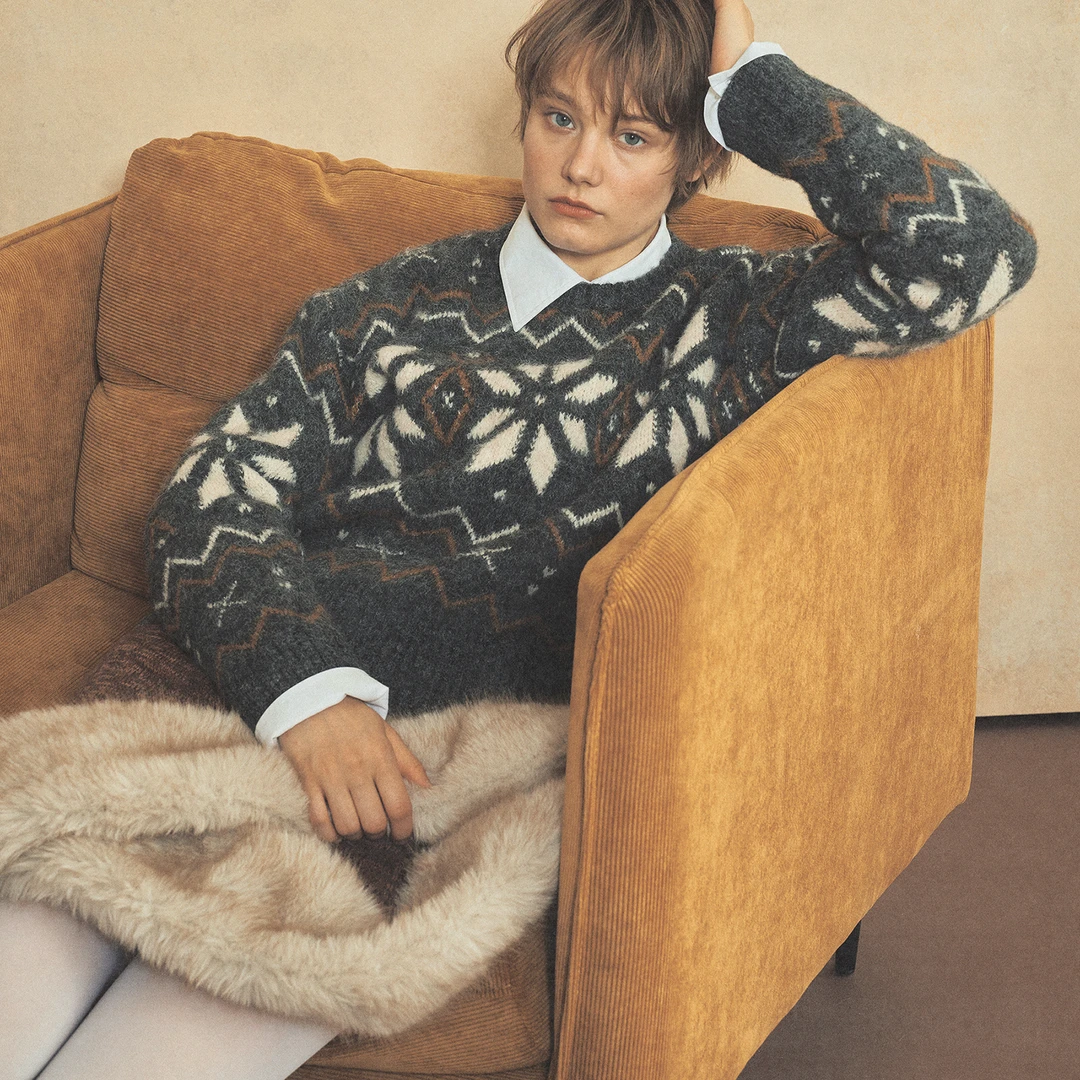 SEEKSIMPLE 北海道初雪 套头毛衣D0610