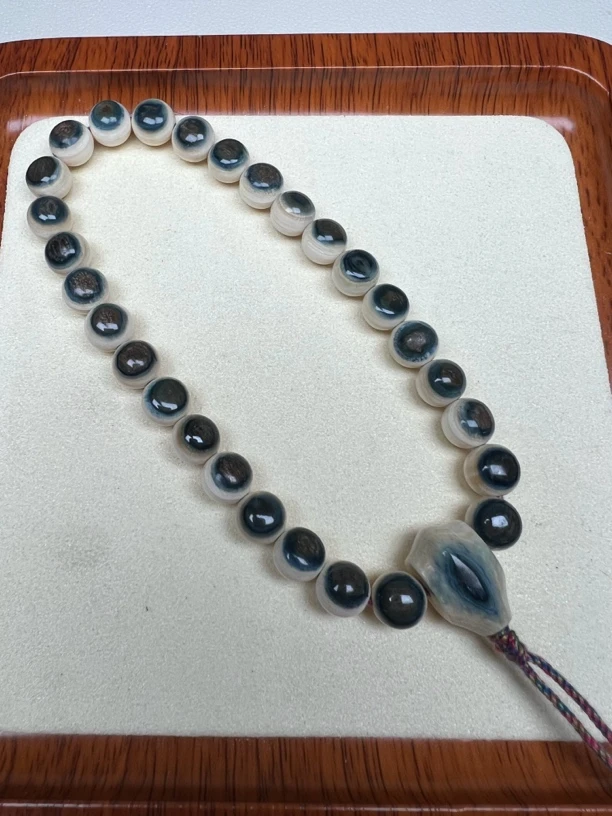 高端精品猛犸象牙蓝眼睛8mm手持男女收藏文玩手串手链