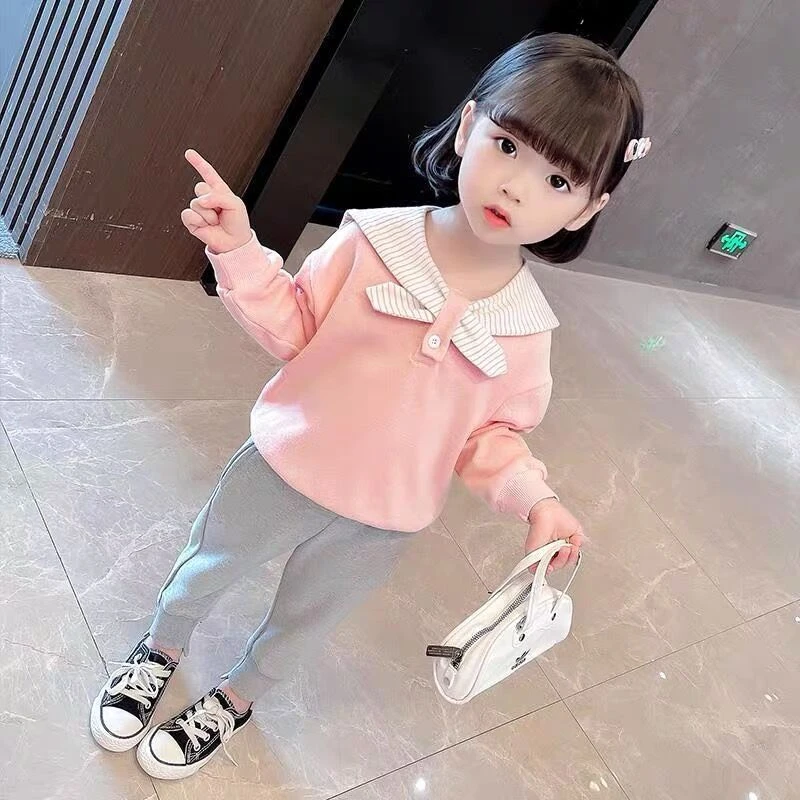 女童春秋洋气时髦套装女宝宝春季韩版儿童小童春秋装网红两件套