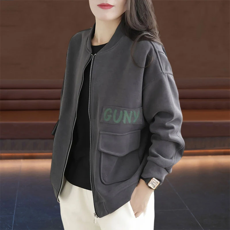 休闲外套女春秋季2025新款百搭显瘦大码宽松棒球服小个子女装上衣