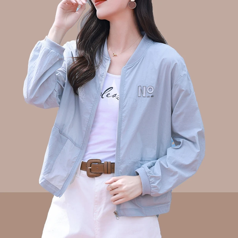 休闲轻薄防晒衣女短款外套2025夏季新款宽松洋气透气防晒服皮肤衣