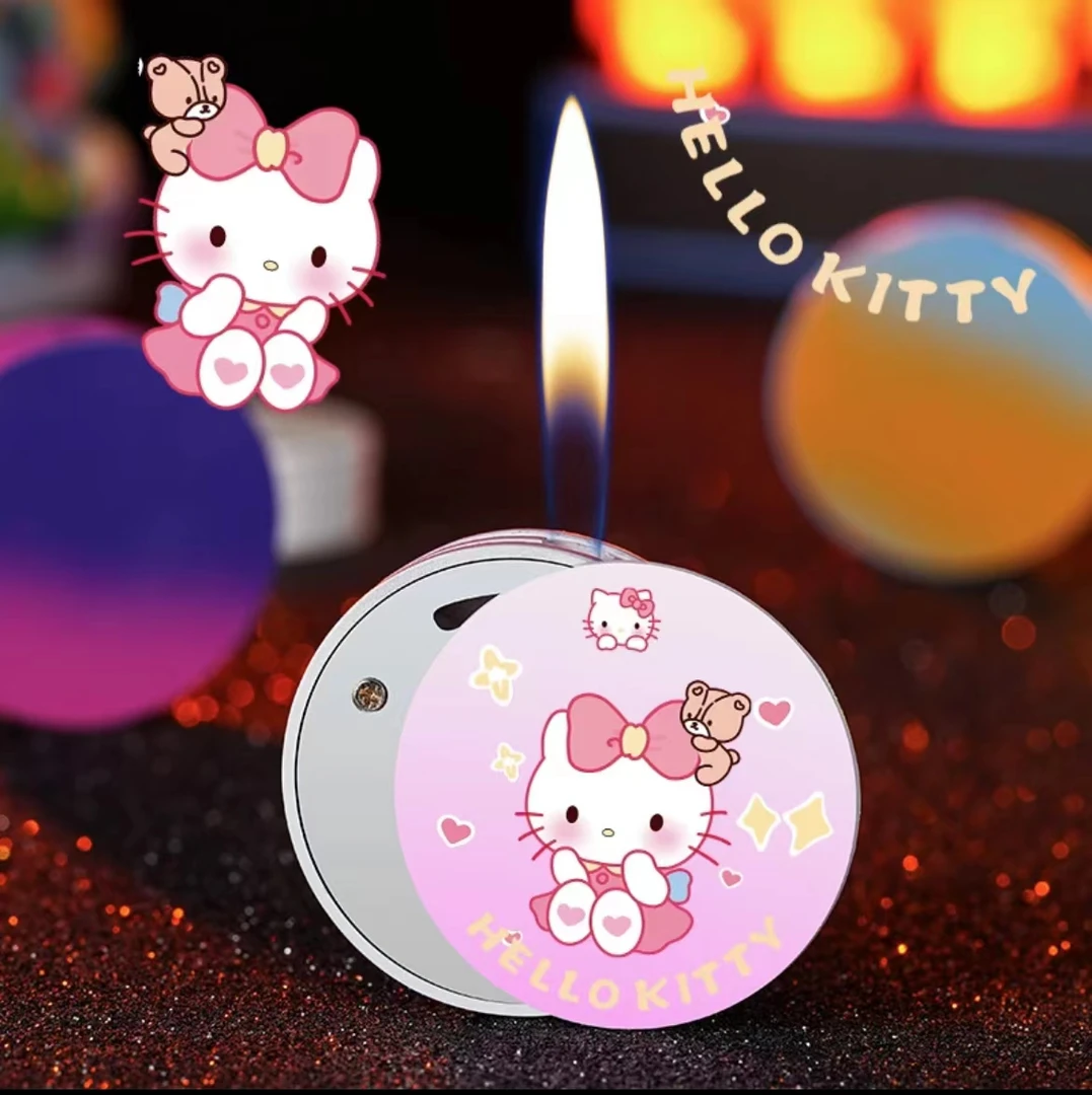 新款圆形打火机可爱卡通库洛米创意炫酷个性送闺蜜男友点烟器男士