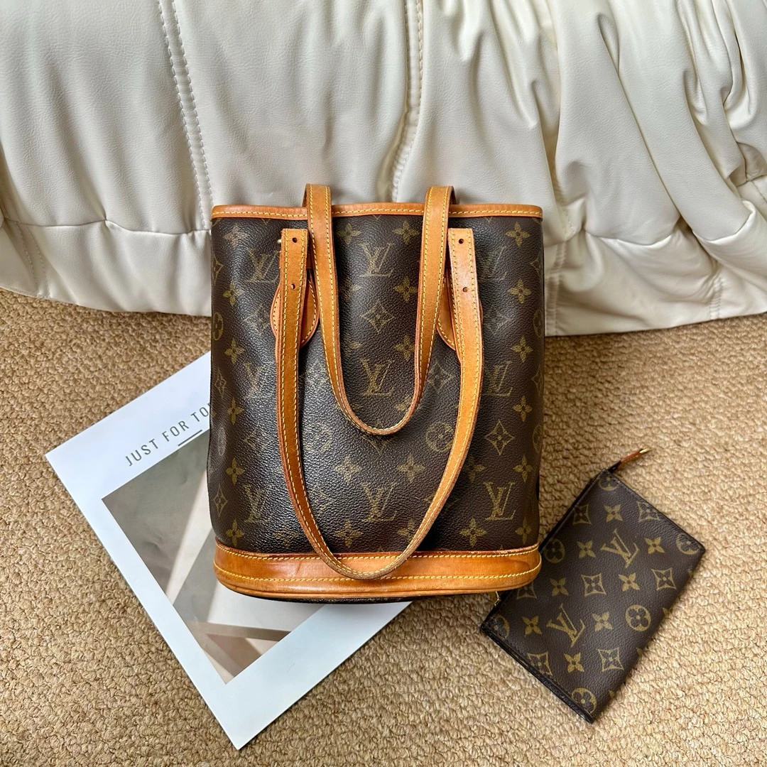 95新 LouisVuitton/路易威登 Lv 老花小水桶手提单肩包/665712368