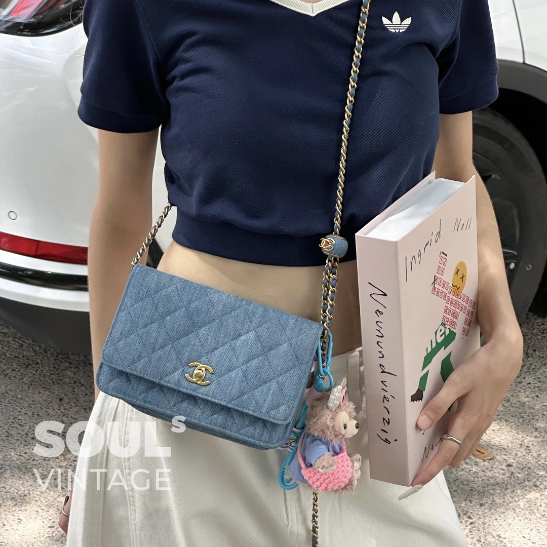 95新 Chanel/香奈儿 Chanel 丹宁牛仔金球woc/630242082