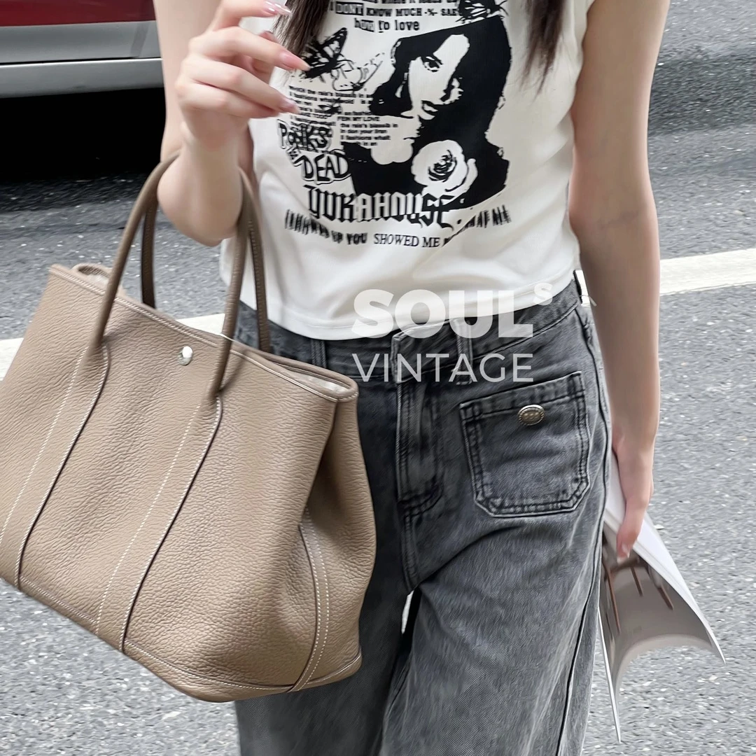 95新 Hermes/爱马仕 Hermes 大象灰 tc皮 银扣花园30/681013386