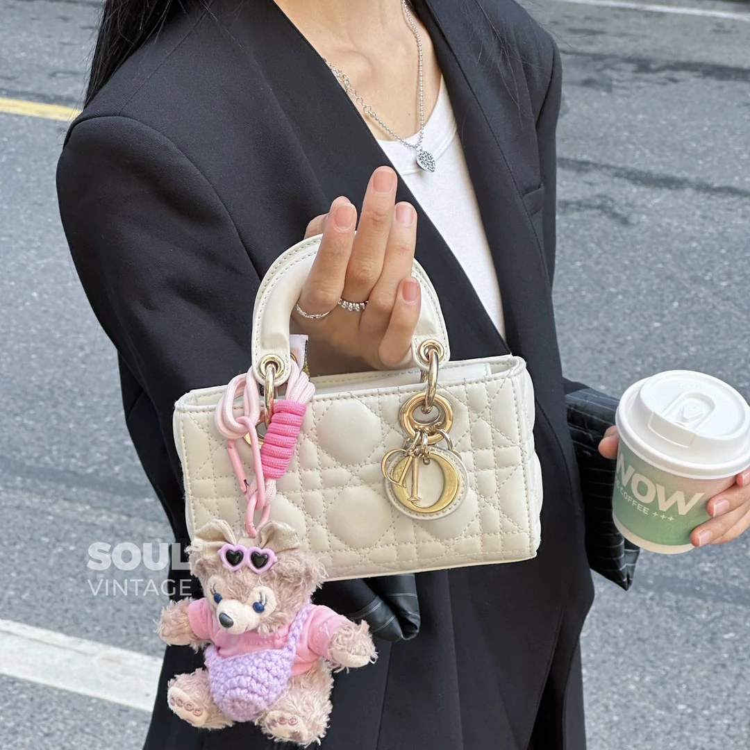 95新 DIOR/迪奥 Dior 白金 羊皮戴妃D-joy mini/663916522