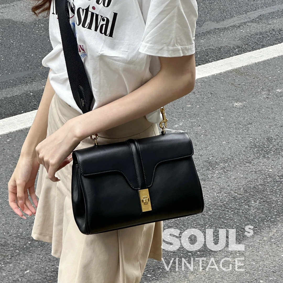 95新 Celine/思琳 fl66 Celine 黑金 soft 16/675100300