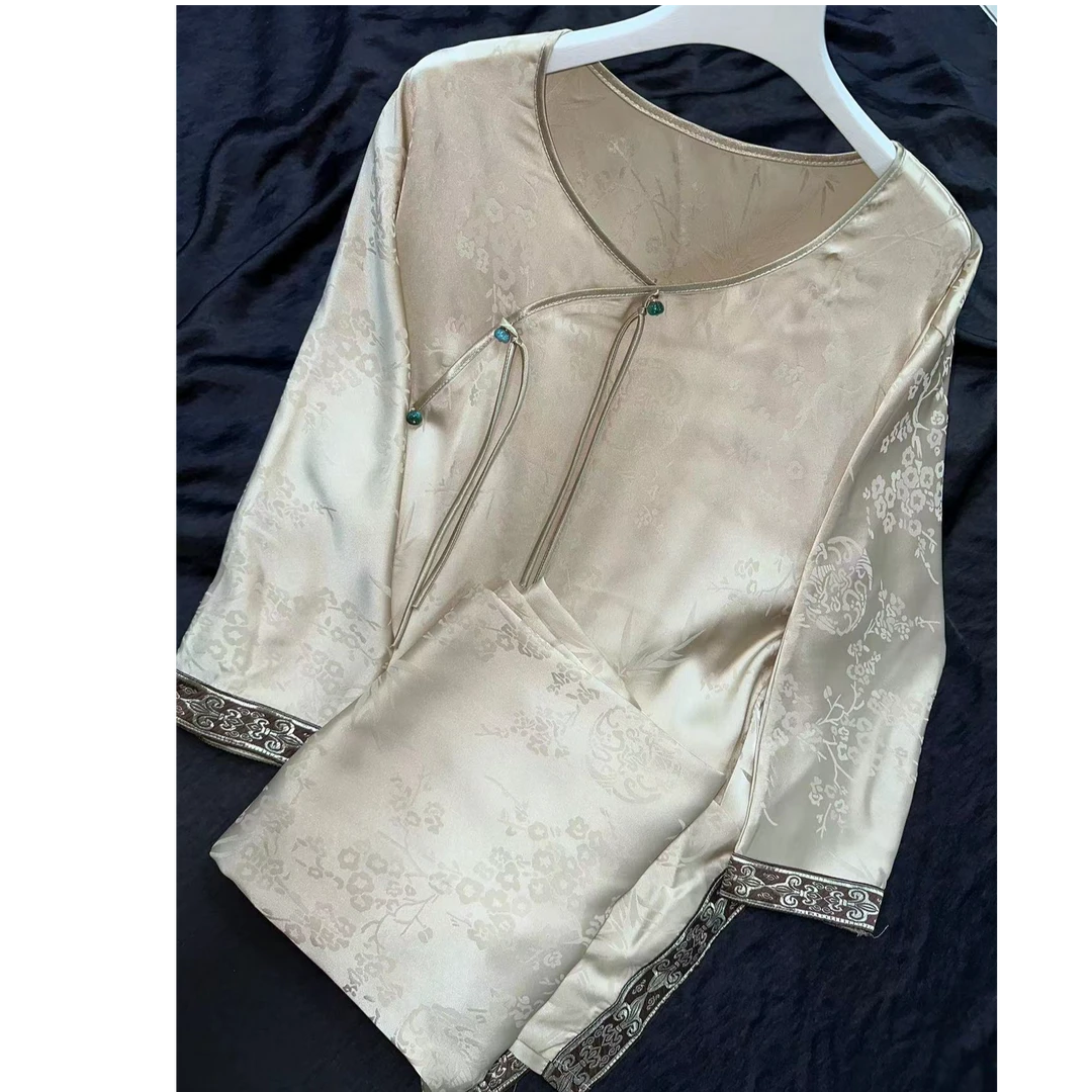 2242-常熟新中式秋季新款气质百搭休闲睡衣长袖套装