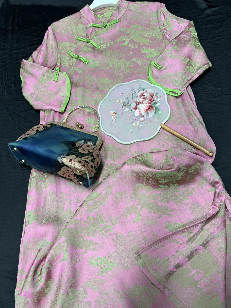 常熟新中式238-新款女士气质日常中国风长款连衣裙