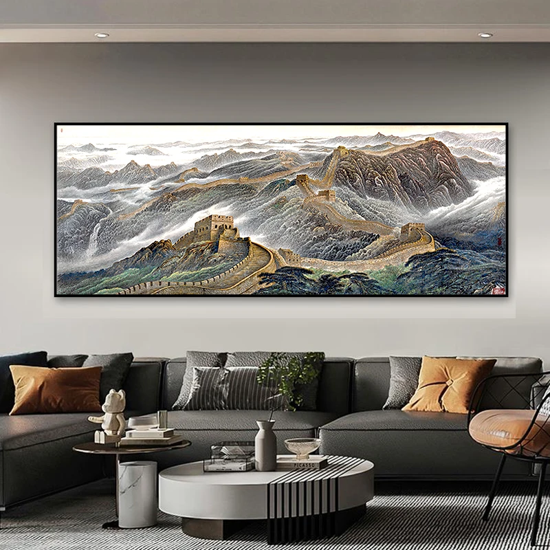 S137新中式客厅装饰画中国风沙发背景挂画字画办公室山水画茶室画