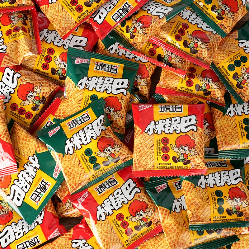 琥珀小米锅巴68包一份 嘎嘎好吃 牛肉 麻辣味 怀旧零食 儿时回忆