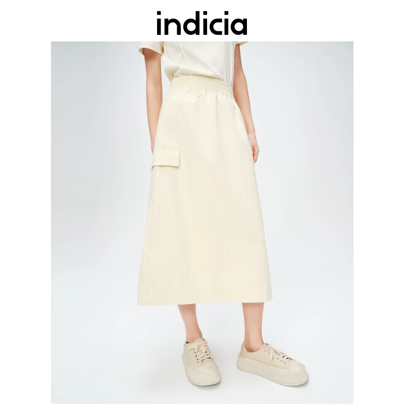 indicia标记商场同款春季新款黄油休闲工装风半身裙6A402QZ060N